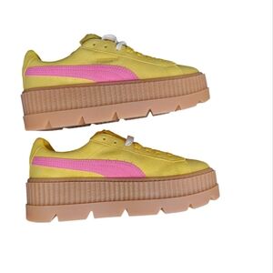 PUMA Women's Creeper Fenty Sneakers, Pink and Yellow